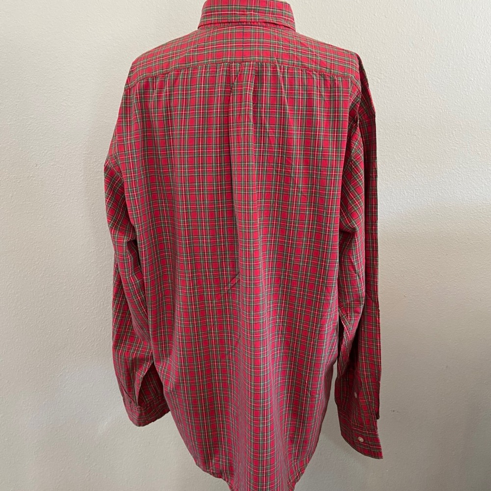 Ralph Lauren Bartlett Men's XL Red Green Plaid Button Down Shirt‎ Long Sleeve - Picture 3 of 7